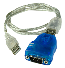 USB to RS-232 adapter. Part Number: 7000-0004-01