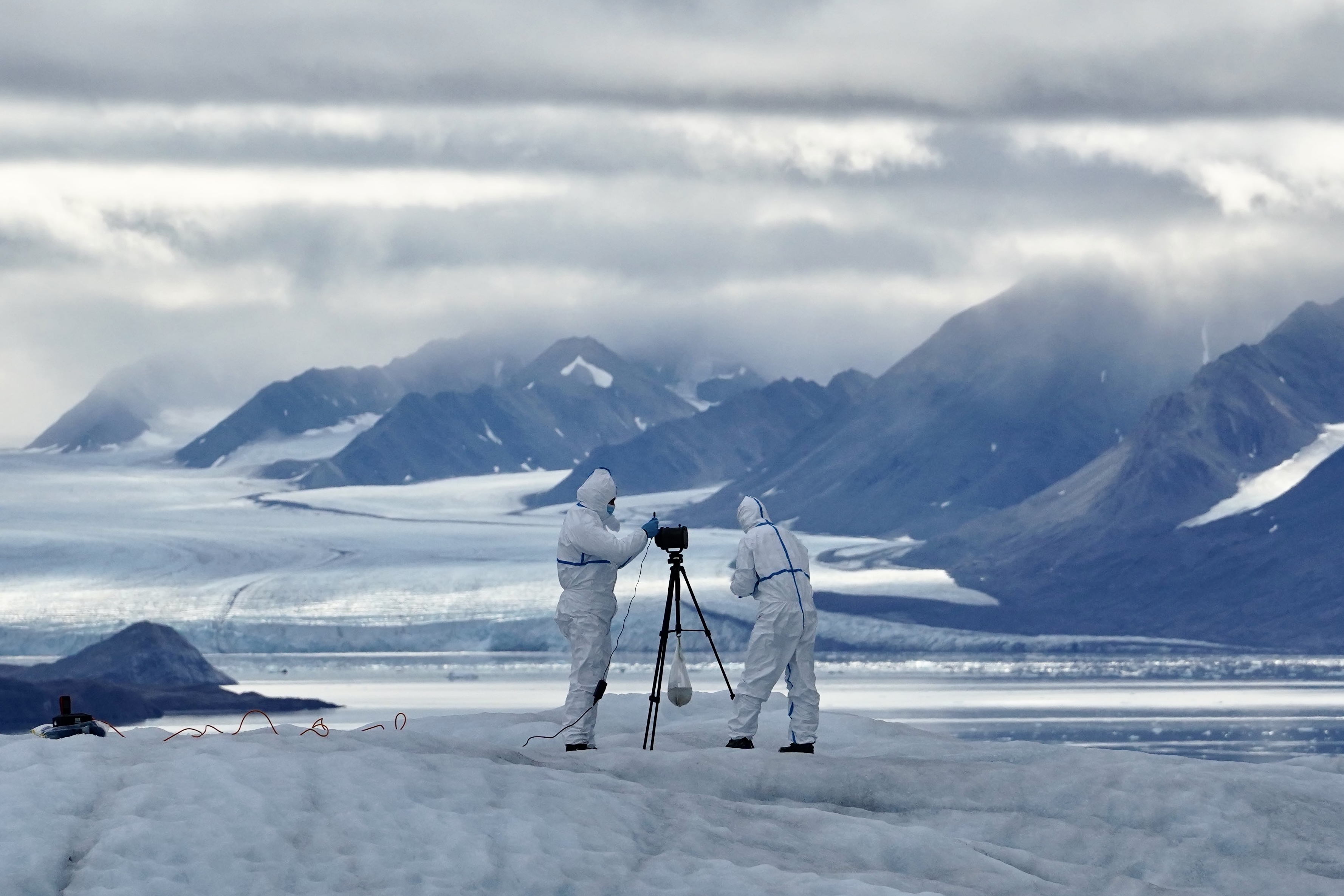 Engineers working on instruments